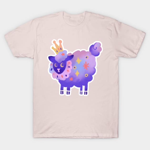 Purple Galaxy Princess Sheep in Digital T-Shirt by narwhalwall